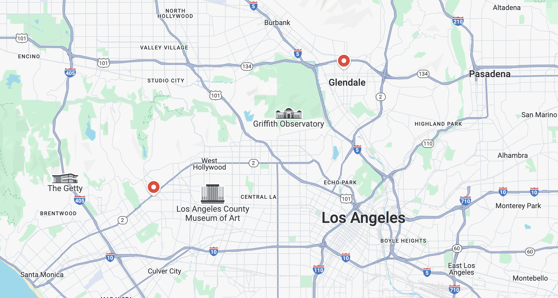 MG Law - Map of Both Locations